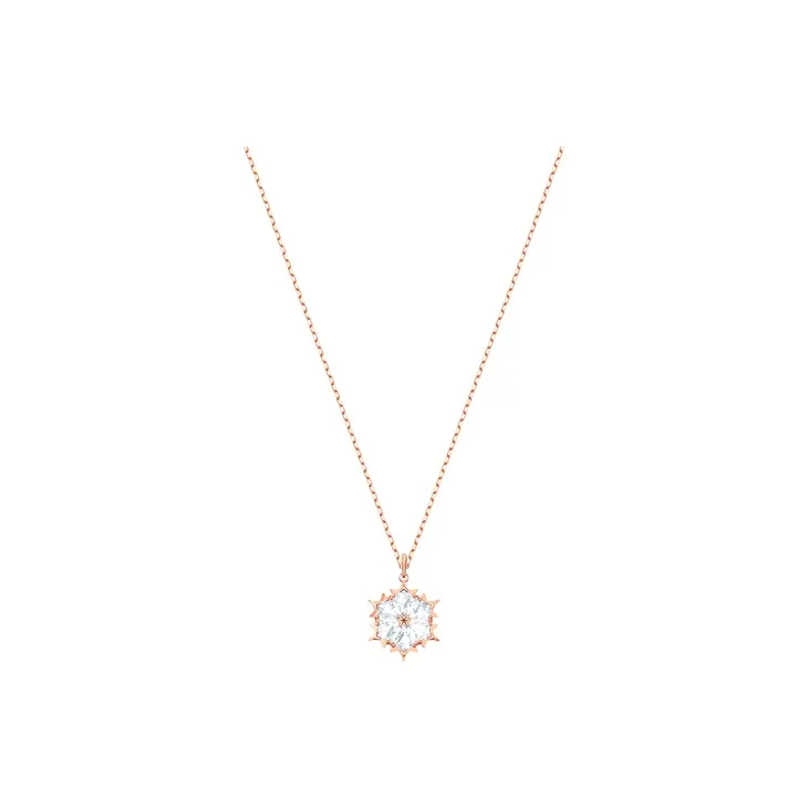 Swarovski Magic Artificial Crystal Necklaces Women's Rose Gold/White-3
