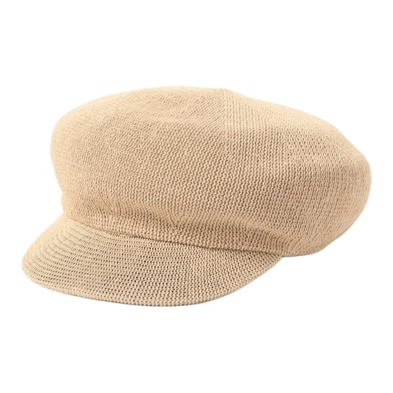 Beams Rayon, Polyester, Cotton, Recycled Fiber Berets Women's Black/Beige-2