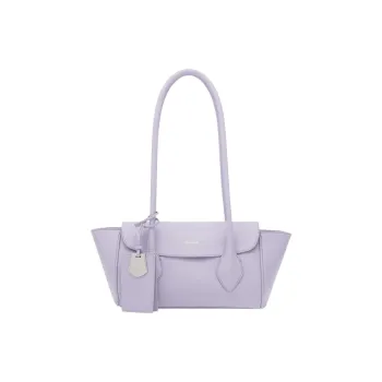 FERRAGAMO Hammered Texture Calfskin One Shoulder Handbag Small Size Women's Lavender Purple