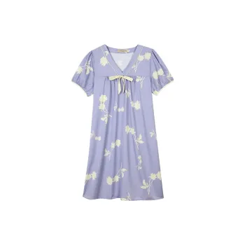 AUTUMNDEER Nightgown Women's Tuberose Purple