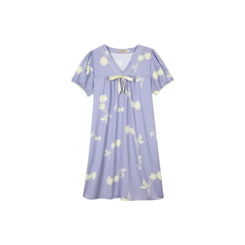 AUTUMNDEER Nightgown Women's Tuberose Purple