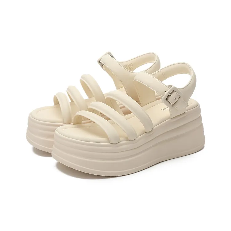 DAPHNE Strap Sandals 7.2cm Women's Black/Beige-5
