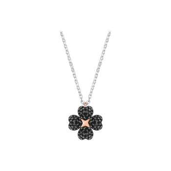 Swarovski Latisha Gold Plated Necklace, Silver Black Women's