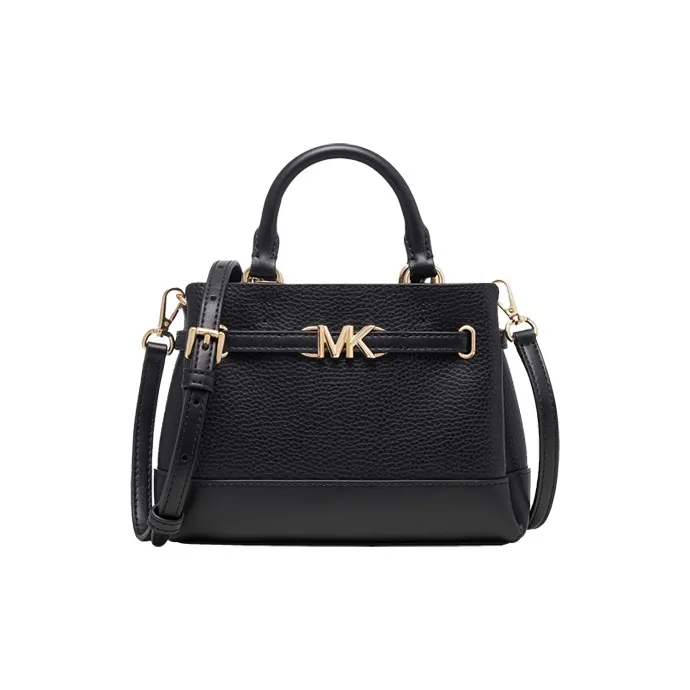 MICHAEL KORS Reed Leather Crossbody Bag, Handbag Mini Women's Pink/Black/Milk White/Leather Brown-12