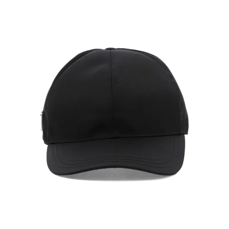 PRADA Recycled Nylon Baseball Caps Men's Black-1