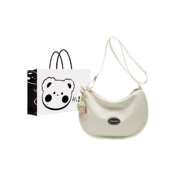 NX DOUGHNUT Canvas Canvas Bag Crossbody Bag Women's Ecru Comes With Charm/Black Comes With Charm/Pink Comes With Charm