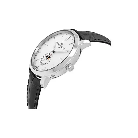 GP Automatic Mechanical Movement Men's Watches Watch 40mm Silver Dial Stainless Steel Case Crocodile Leather Strap-1
