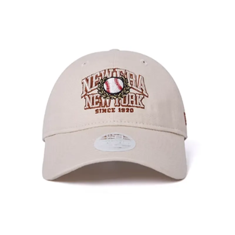 New Era Cotton Polyester Baseball Caps Unisex Beige-1