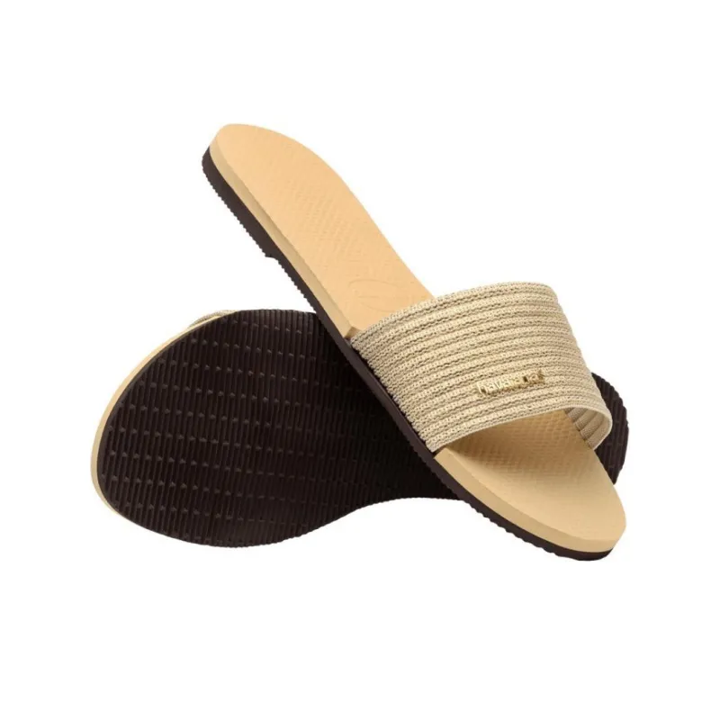 Havaianas Abrasion Resistant Slip Resistant Slide Slippers Women's Yellow-6