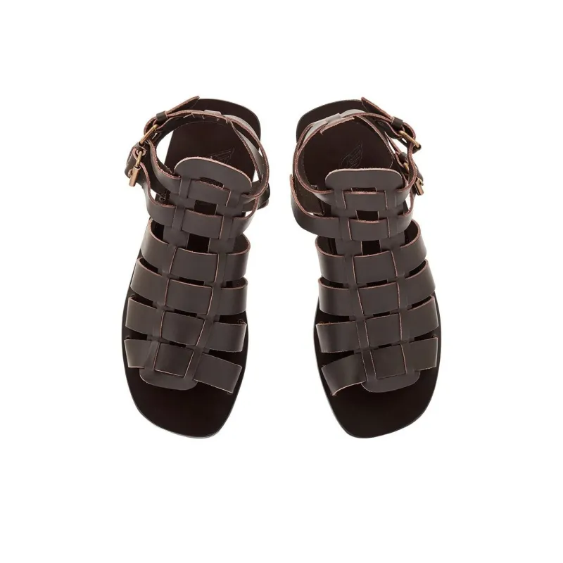 ANCIENT GREEK SANDALS Alexandros Roman Sandals Men's Dark Brown-4