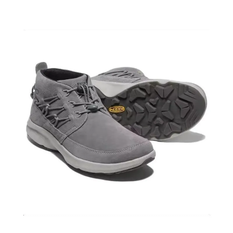 KEEN Uneek Chukka Cushioning Anti-Slip And Wear-Resistant Coverage Mid-Top Hiking Shoes Men's White-4
