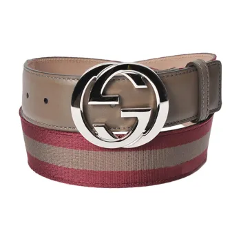 GUCCI Logo Styling Smooth Buckle Belt Men's Coffee Width: 4cm