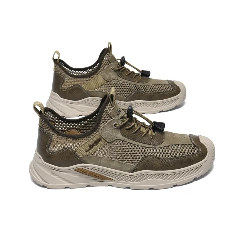 Jeep Shock Absorbers Slip Resistant, Abrasion Resistant, Breathable Low Top Casual Running Shoes Men's Khaki-4
