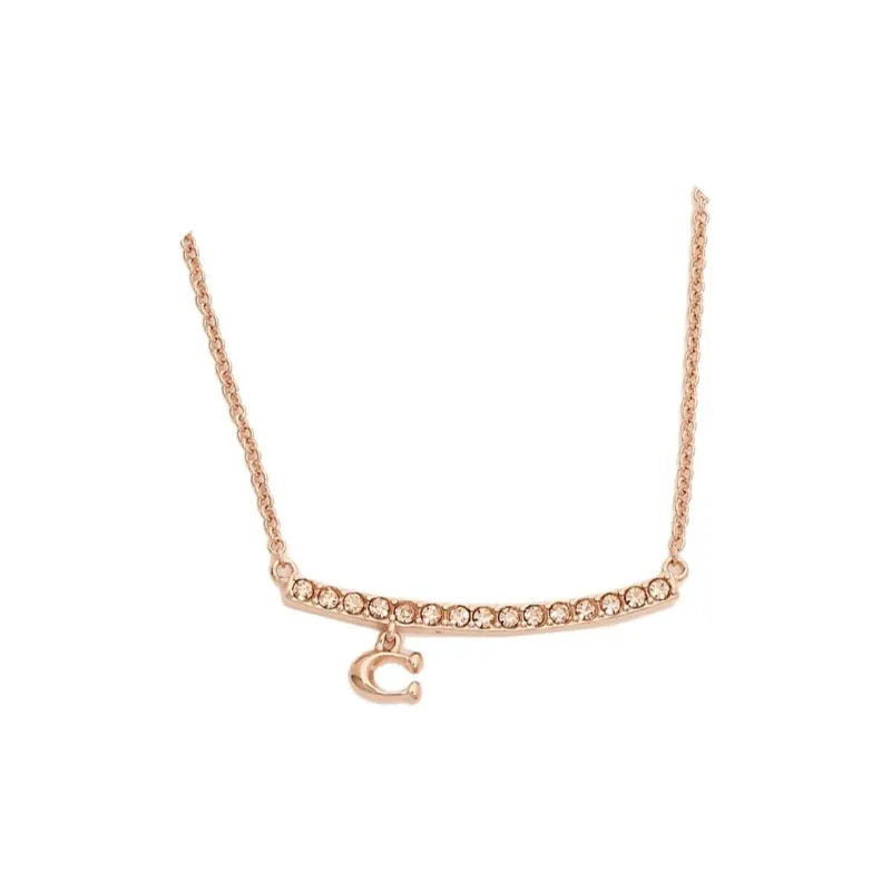 COACH Plated Brass Necklaces Women's Rose Gold-0