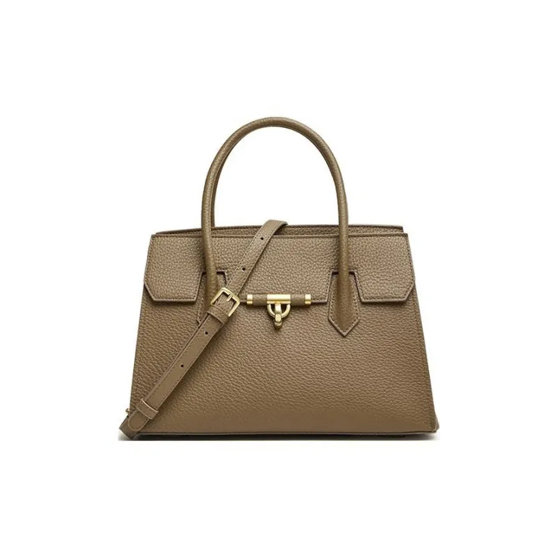 Tata PU One Shoulder Handbag Small Size Women's Brown/White-0