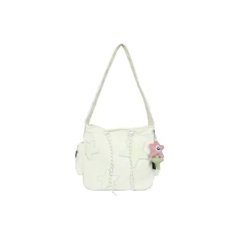 MUYKUY Corduroy Shoulder Bag Tote Crossbody Bag Regular Women's Ecru/Pink