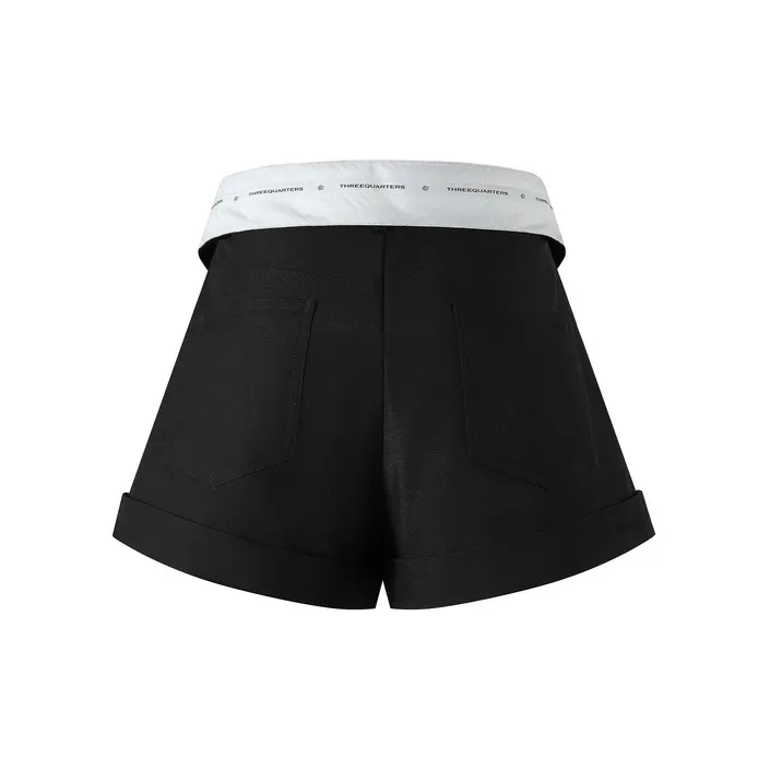 Three Quarters Casual Shorts Women's Black-2