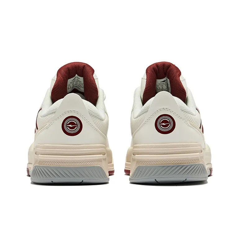 Erke Basi 2.0 Anti Slip Wear Resistant Low Top Skateboard Shoes Women's Microcrystal White Bordeaux Red-3