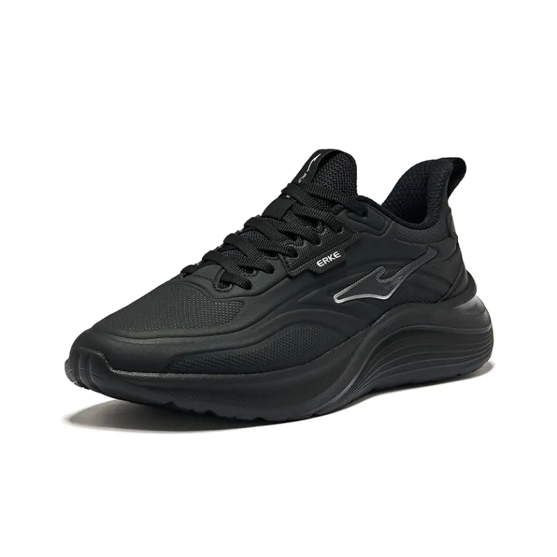 Erke Running Shoes Men Low Top Jet Black-2