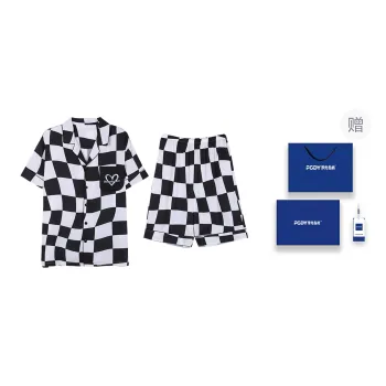 Floating Light Islands Pajama Set Unisex Gift Box Set Black