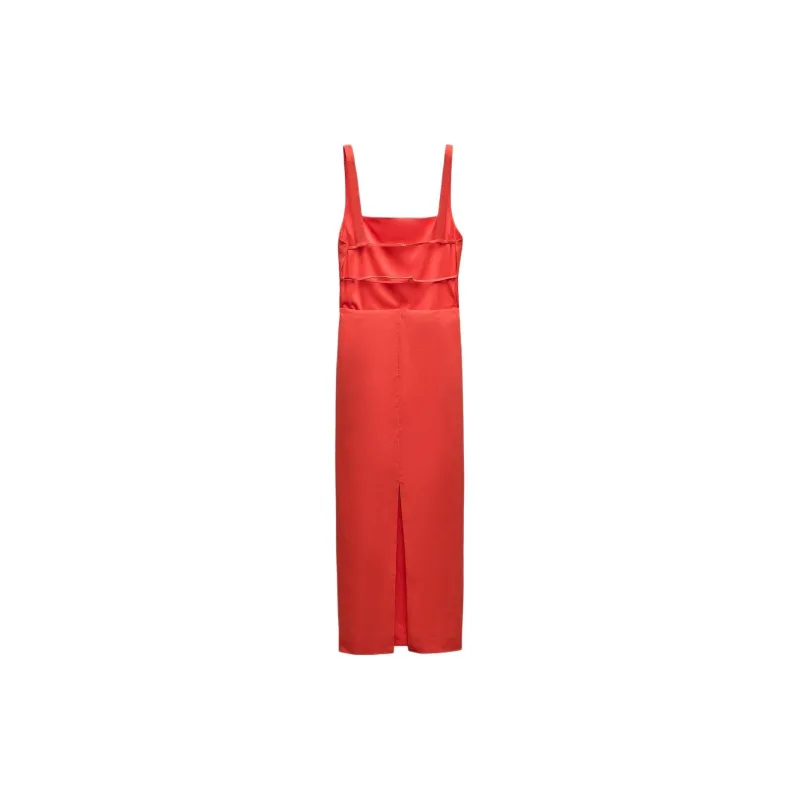 ZARA Slip Dresses Women's Red-1
