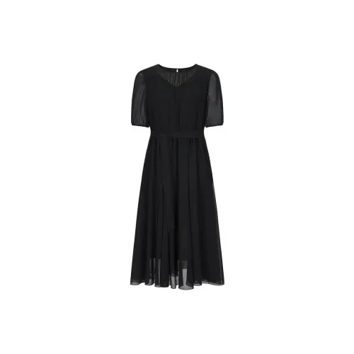 JZ. ANNAKRO Short-Sleeved Dresses Women's Plain Black