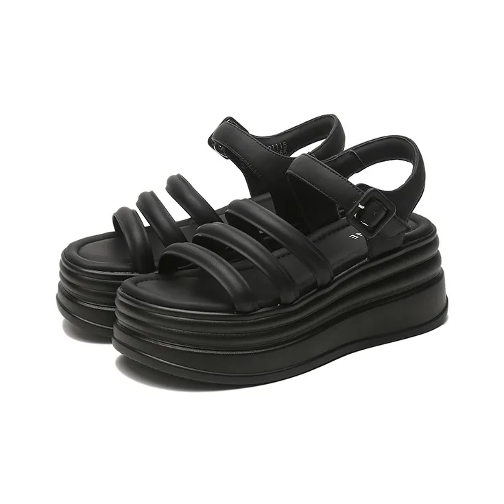 DAPHNE Strap Sandals 7.2cm Women's Black/Beige-2