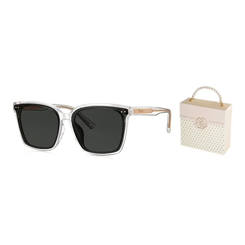 Prsr TR/Memory Plastic TR90 Square Sunglasses Women's Black-14