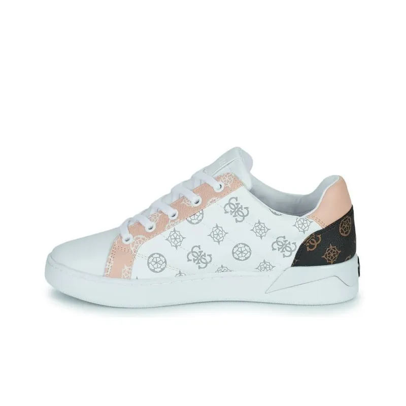 GUESS Abrasion Resistant Low Top Skateboard Shoes Women's White Pink-7