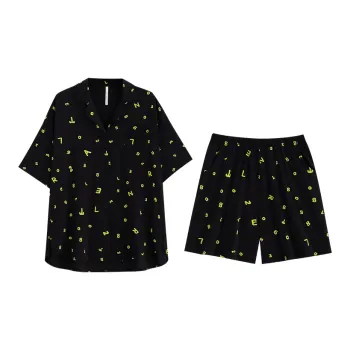 Yue Nei Pajama Set Women's Elegant Black