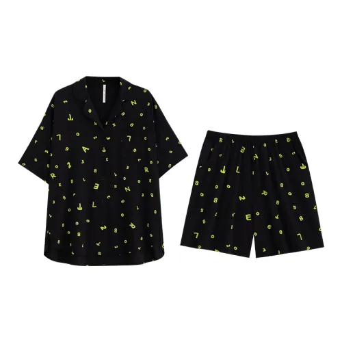 Yue Nei Pajama Set Women's Elegant Black