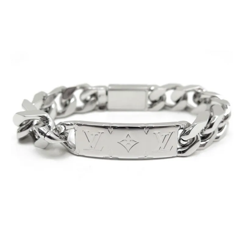 LOUIS VUITTON MONOGRAM CHAIN Cuban Chain Unisex Silver-0