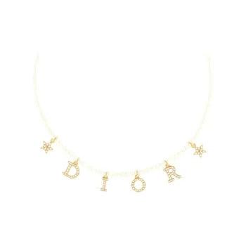 DIOR Metal, Resin, Man made Crystal Necklaces Women's