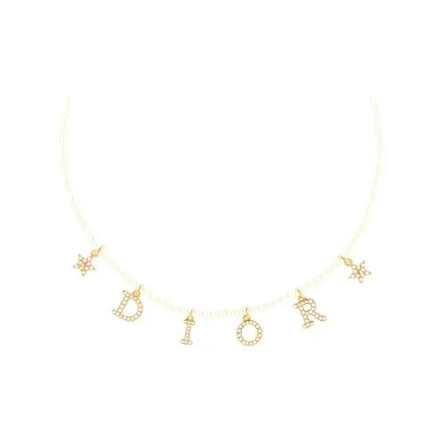 DIOR Metal, Resin, Man made Crystal Necklaces Women's