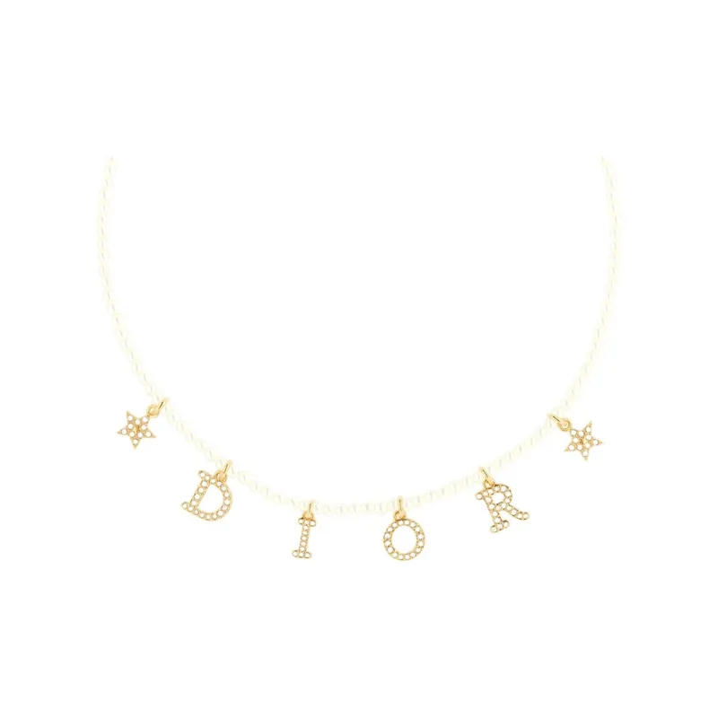 DIOR Metal, Resin, Man made Crystal Necklaces Women's-0