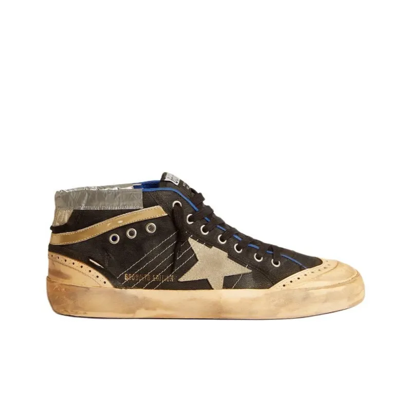 Golden Goose Mid Star Mid-Top Canvas Shoes Women's Black-1