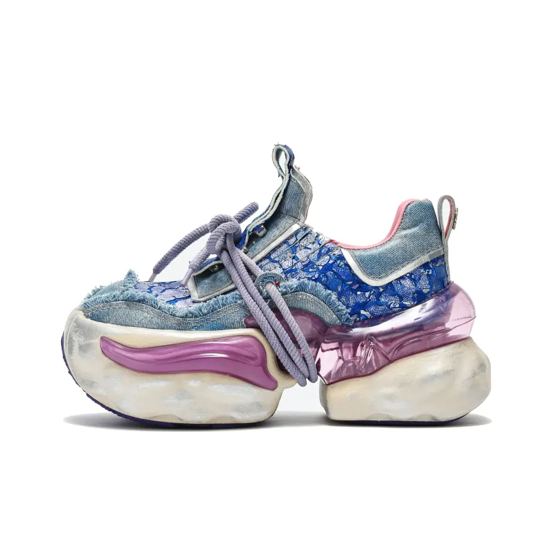 VINYVIOLA Cushioned Wear-Resistant Height Increasing Low-Top Chunky Sneakers Women's-15