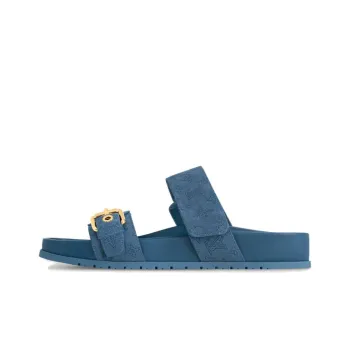 LOUIS VUITTON Bom Dia Slip Resistant Fashion Slippers Women's Blue