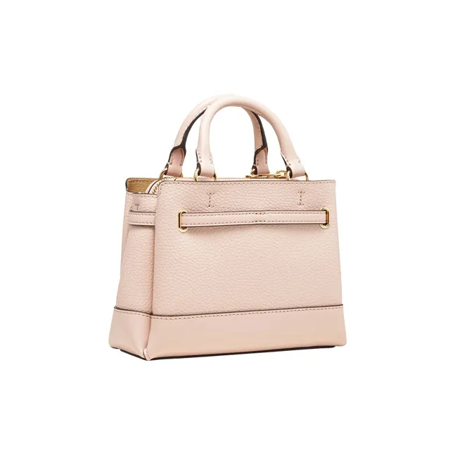 MICHAEL KORS Reed Leather Crossbody Bag, Handbag Mini Women's Pink/Black/Milk White/Leather Brown-1