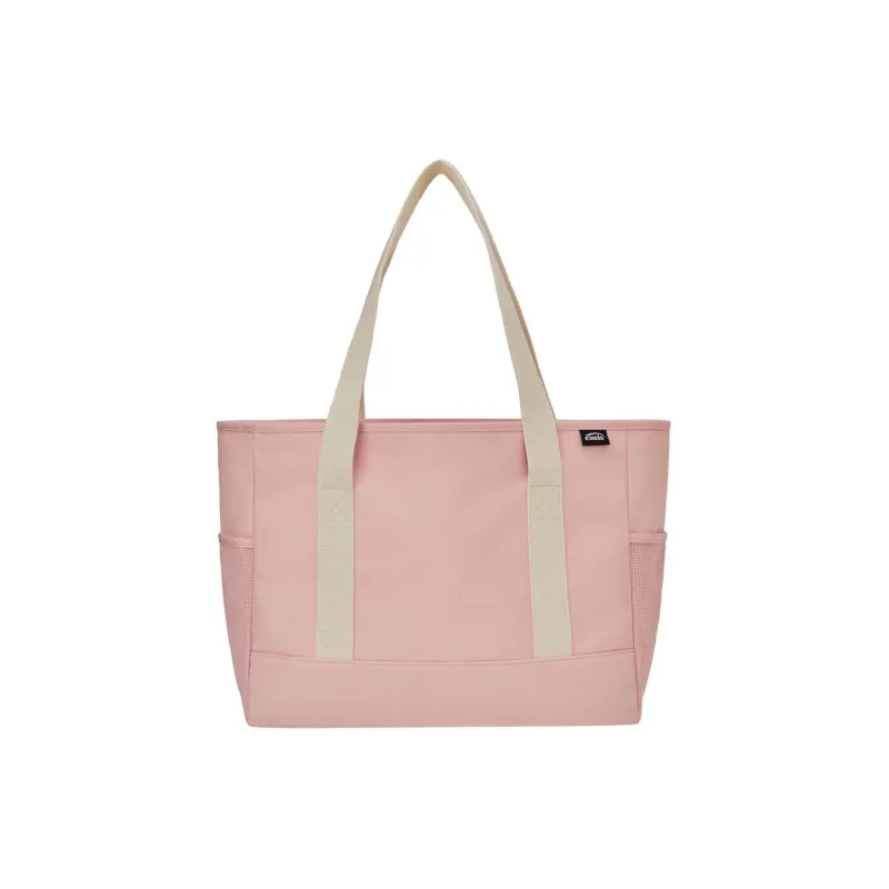 Emis Cotton Tote Bag Shopping Bag Handbag Shoulder Bag Unisex Light Pink-0