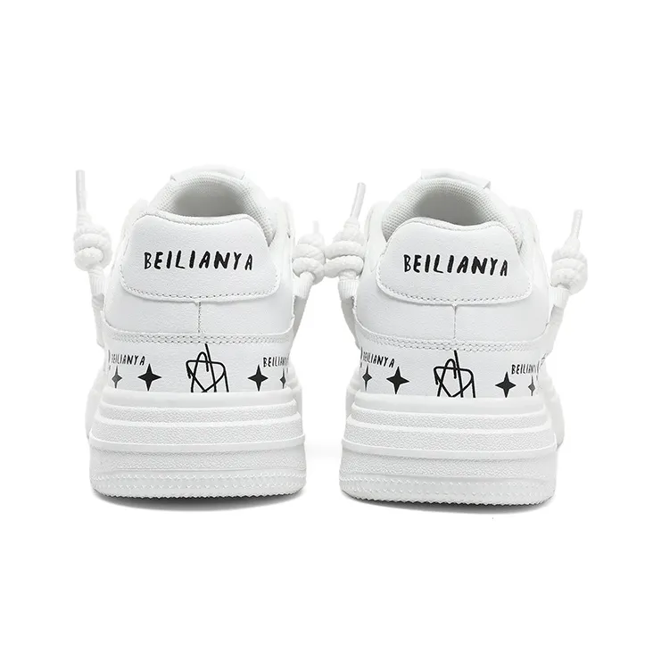 BEILIANYA Skateboard Shoes Unisex Low Top White/White Black/Moonlight Blue/Navy Blue/Mismatched/White Black All Over Print-9