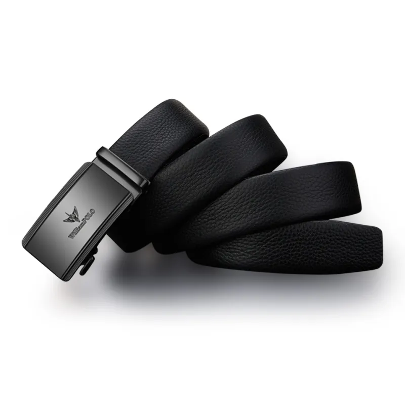 WilliamPOLO Top Grain Cow Leather Leather Belts Men's Pearl Gun 3.5cm Width-3