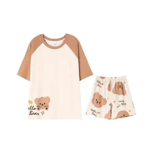 William Pajama Set Women's Apricot Coffee