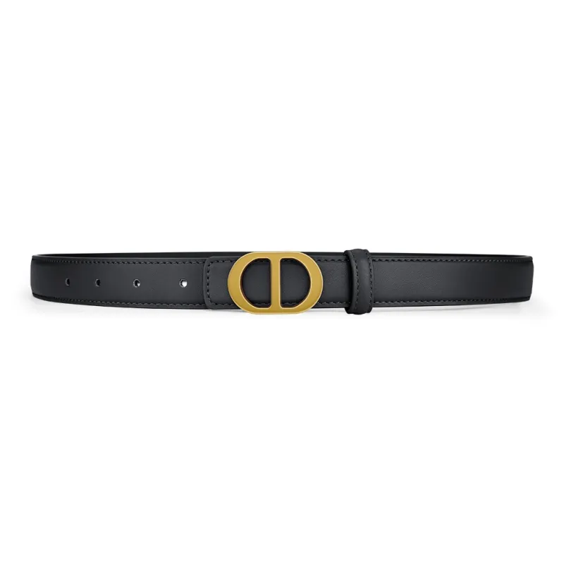 WilliamPOLO Cow Leather Leather Belts Women's Black 2.4cm Width-1