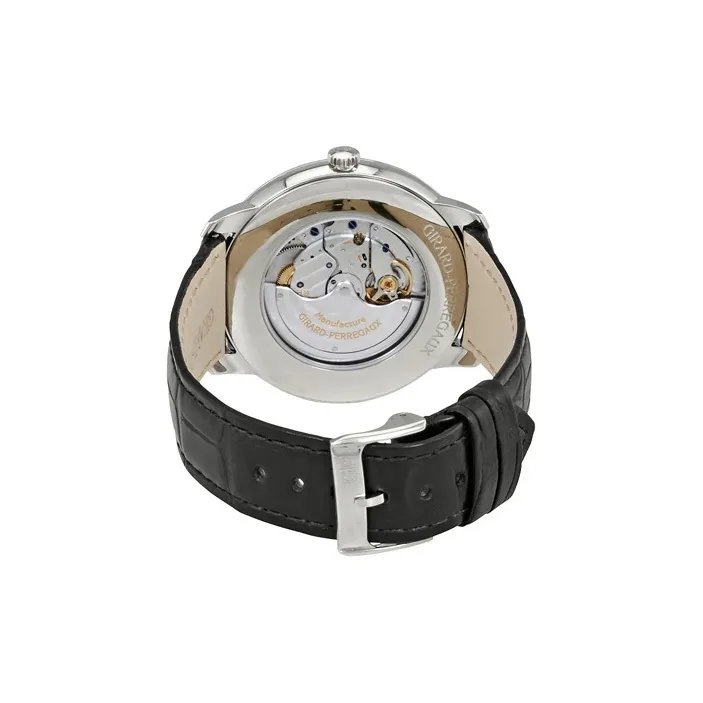 GP Automatic Mechanical Movement Men's Watches Watch 40mm Silver Dial Steel Watch Case Crocodile Leather Strap-2