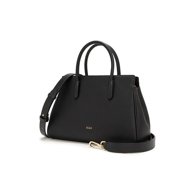 ELLE Cow Split Leather Crossbody Bag Women's Gray/Black-6