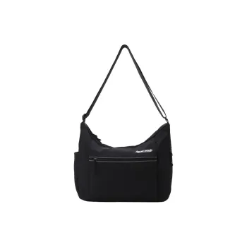 DESCENTE Nylon Hobo Bag, Shoulder Bag, Crossbody Bag Unisex Black
