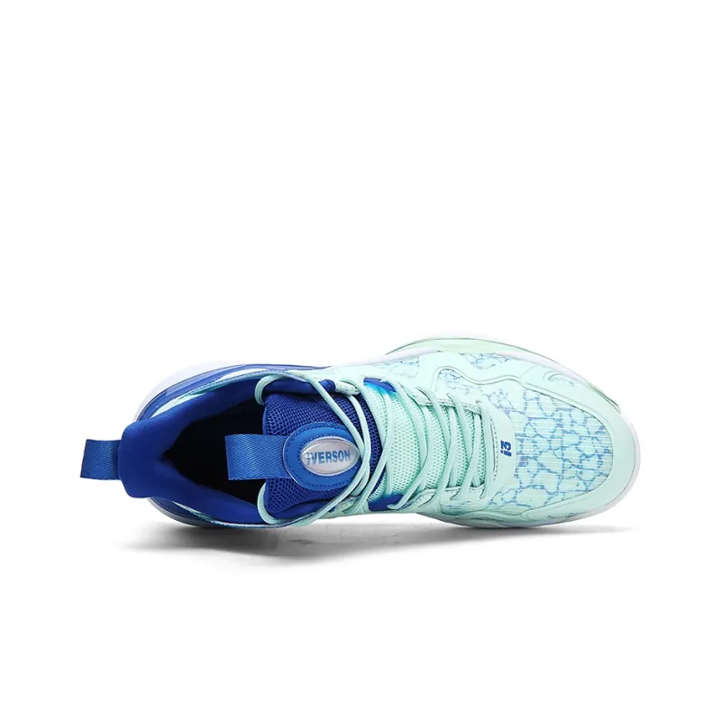 IVERSON I3 Collection Wood Water Fire Earth-Earth Slip-Resistant Breathable Low-Top Basketball Shoes Unisex-8
