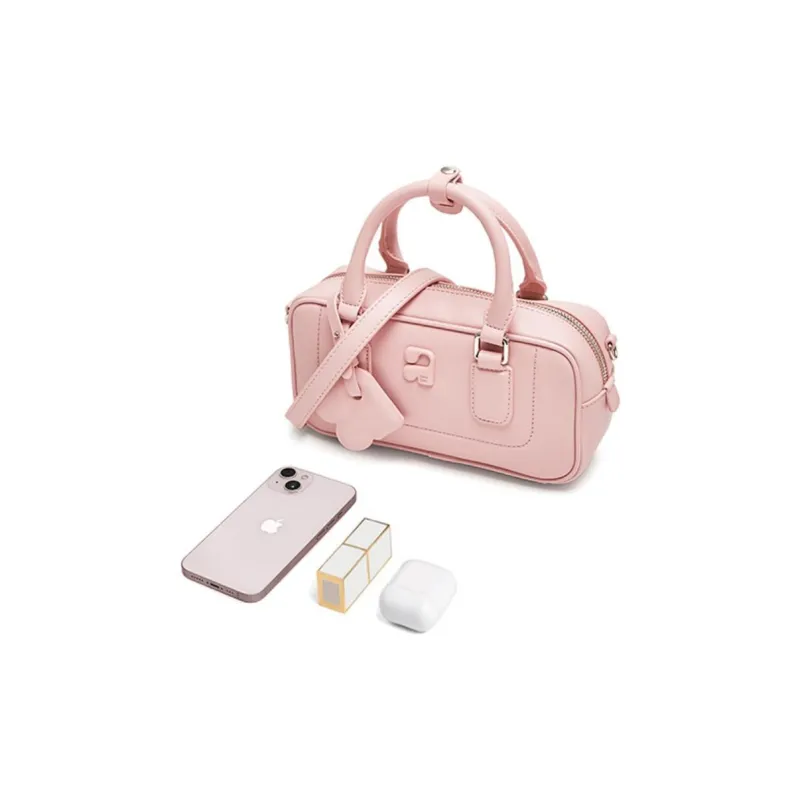 Tata Artificial Leather Shoulder Bag, Crossbody Bag, Handbag Trumpets Women's Pink/Ecru/Brown-3