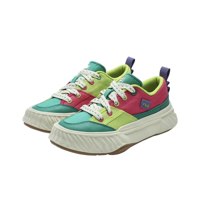 FILA Fosso Slip Resistant Low Top Canvas Shoes Women's Green Pink-2